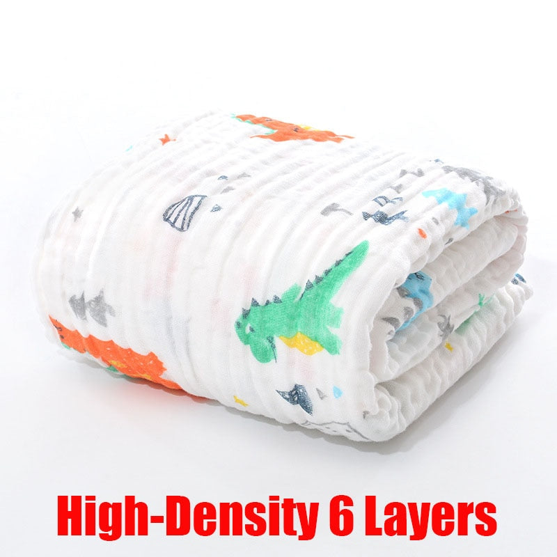 Baby Bath Towel Boy Girl 100% Cotton Baby Towel Blanket For Newborn Baby Bathrobe 6 Layers Gauze Washcloth Infant Swaddle