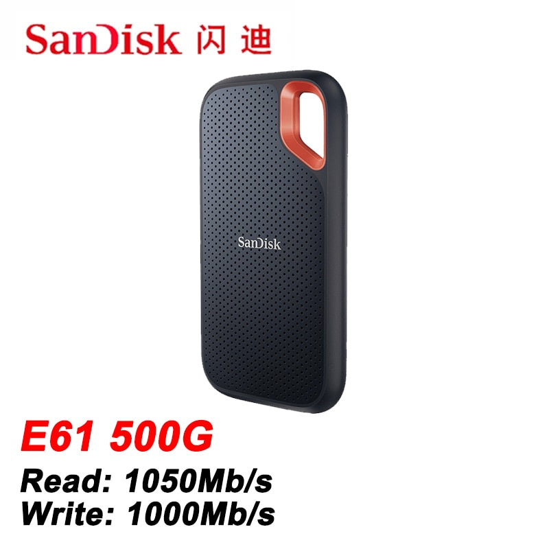 SanDisk Portable SSD USB 3.2 External HD 480GB 500GB 1TB 2TB 4TB HDD Hard Drive SSD Solid State 3.1 USB Flash Disk E30 E61 E81