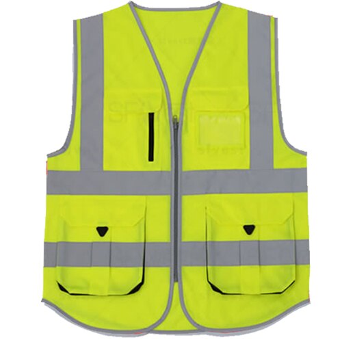 SFvest  construction  high visibility jacket reflective safety vest mens gilet fluorescent free shipping