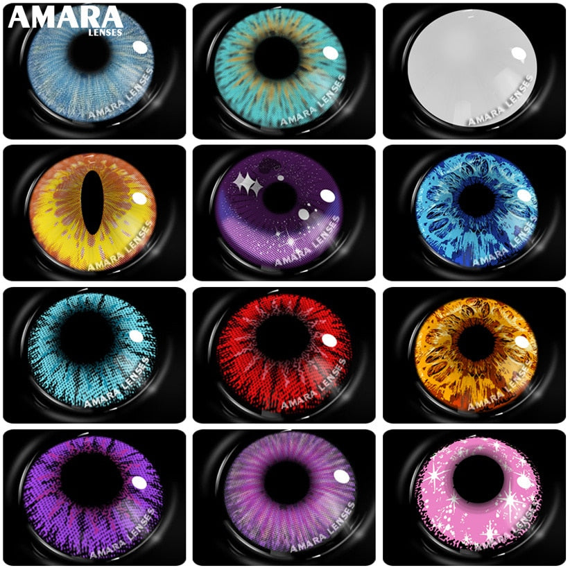 AMARA 2pcsCosplay Anime Eyes Lenses for Eyes AYY Series Makeup Sharingan Beauty Contact Lenses Eye Cosmetic Color Lens Eyes