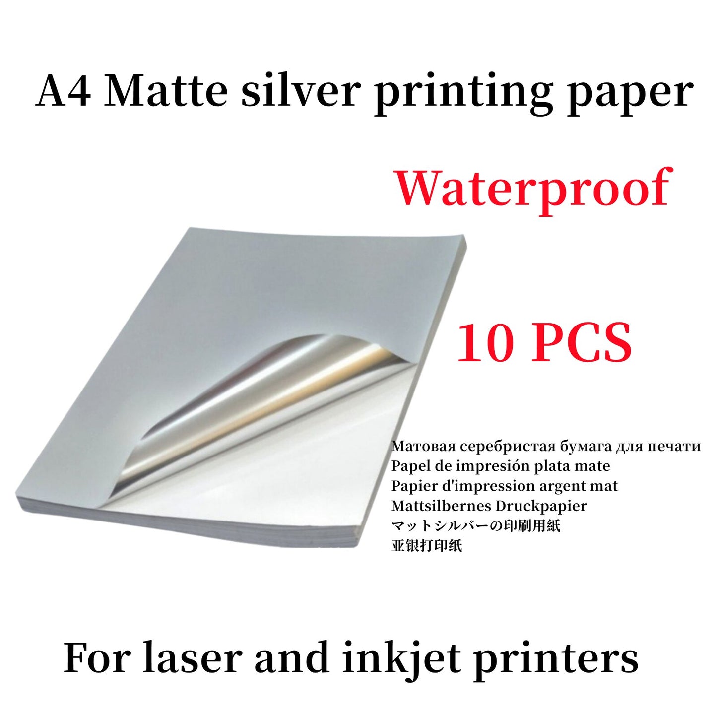 A4 printer paper Transparent Printable Vinyl Sticker Waterproof Self-Adhesive paper 210*297mm for For Inkjet and laser Printer