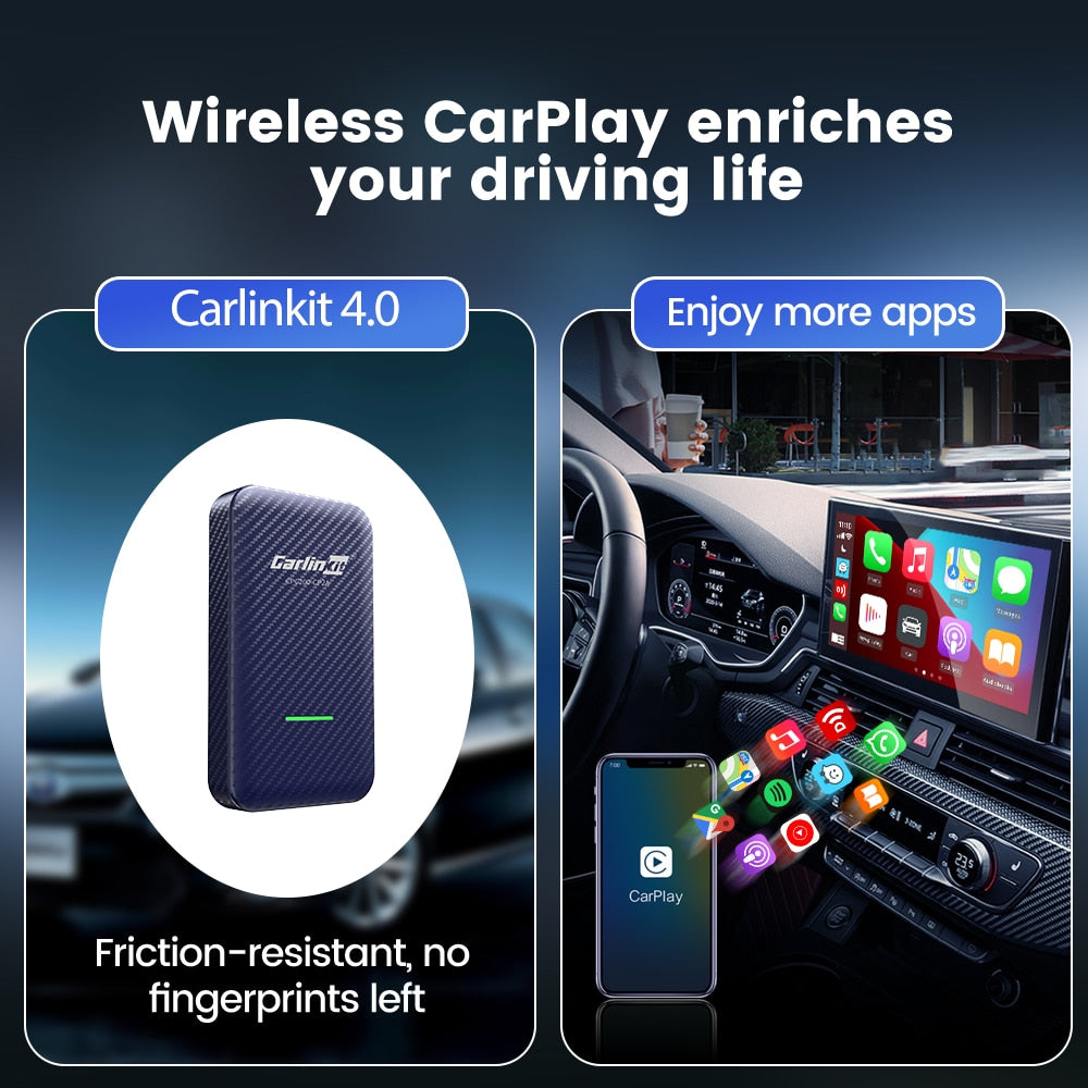 CarlinKit 4.0 Wireless Android Auto Adapter 3.0 Wireless Apple CarPlay Ai Box USB Dongle For Audi VW Benz Kia Honda Toyota Ford