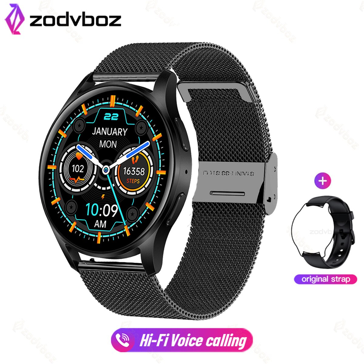 2023 latest men women smart watch Hi-Fi Voice Calling blood pressure heart rate monitoring sports fitness waterproof smartwatch