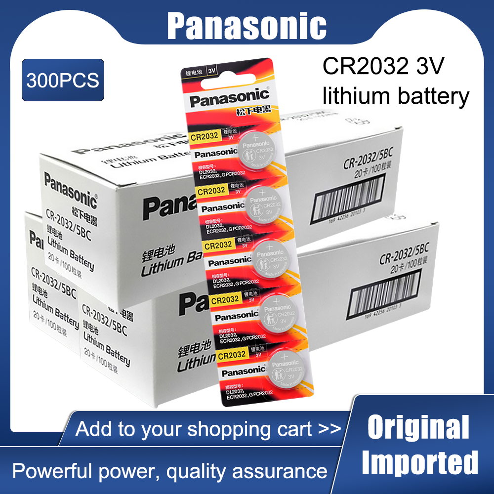 Original PANASONIC CR2032 CR 2032 3V Lithium Battery For Watch Calculator Clock Remote Control Toys Button Coins Cell