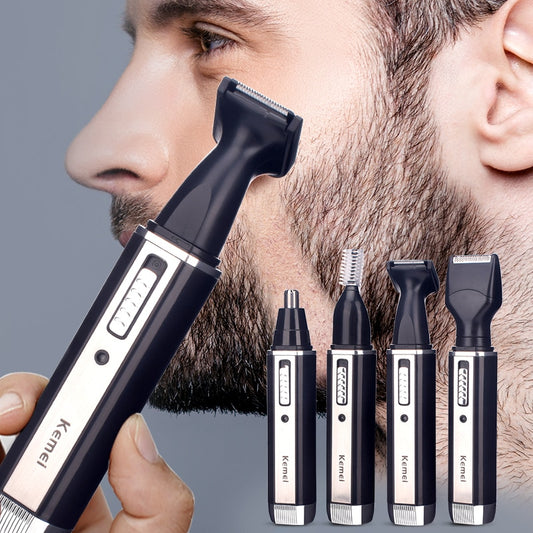 4 in 1 Rechargeable Men Electric Nose Ear Hair Trimmer Painless Women Trimming Sideburns Eyebrows Beard Hair Clipper Cut Shaver