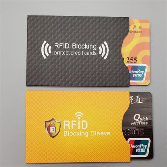 2Pcs RFID Blocking Sleeves Cards NFC Debit Credit Card Protector Blocker Identity Theft Prevention for Men Women Bank Card Case