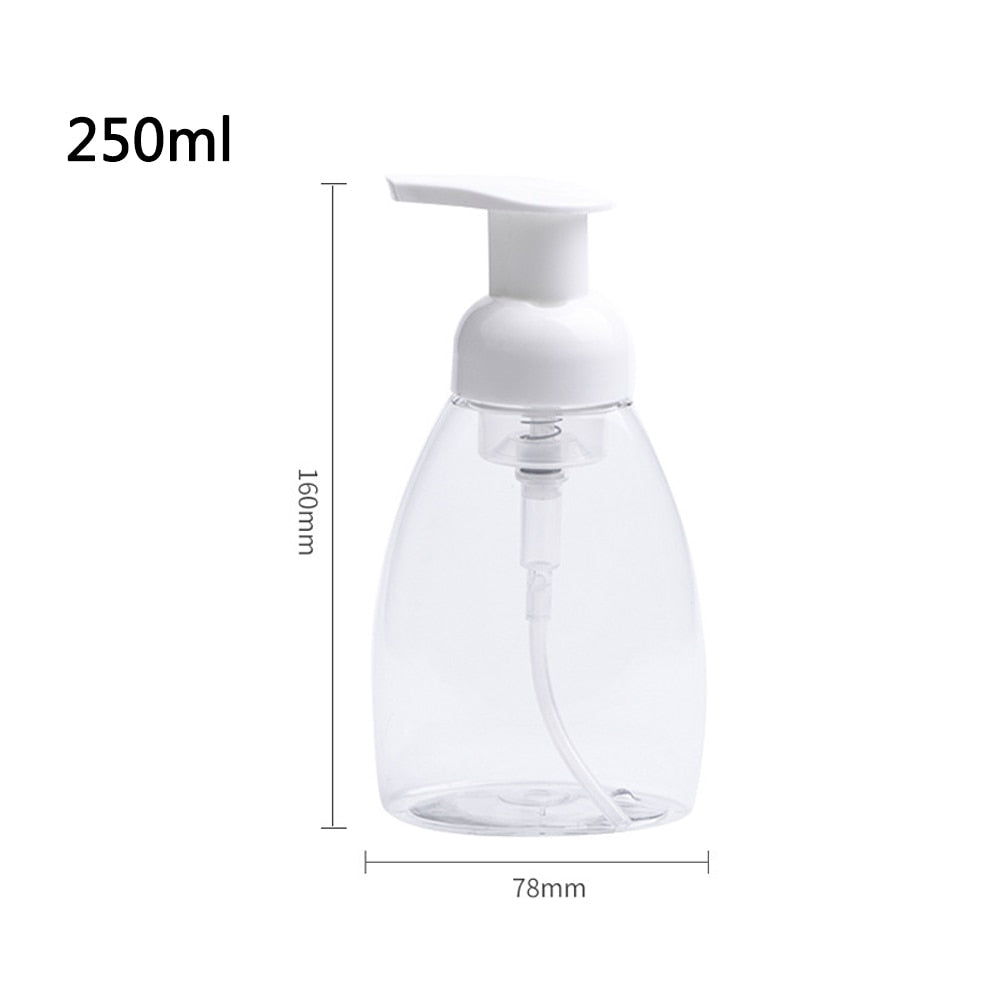 1 PC Clear Foaming Bottle Foaming Soap Dispenser Pump Soap Mousses Liquid Dispenser Shampoo Lotion Shower Gel Foam Bottles 250ml