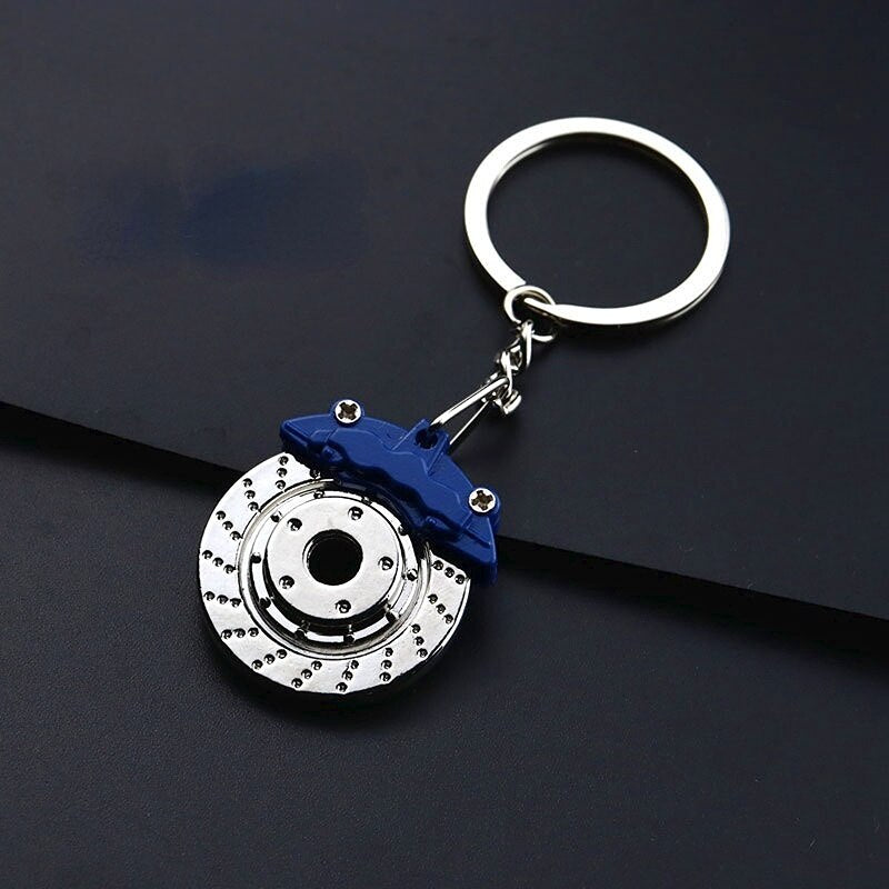 1Pcs Car brake caliper key chain can rotate metal key ring Creative modification Personality key is cool