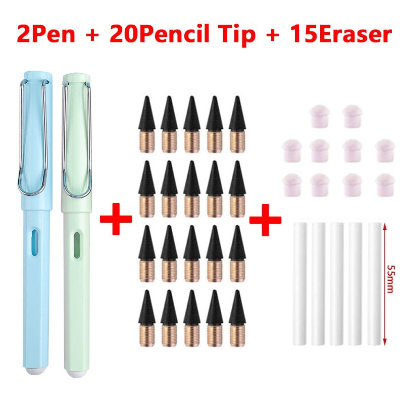 37/53PCS/Set Eternal Pencil Double Eraser  Pencils Art Sketch Painting Design Tools School Supplies School Stationery Gifts