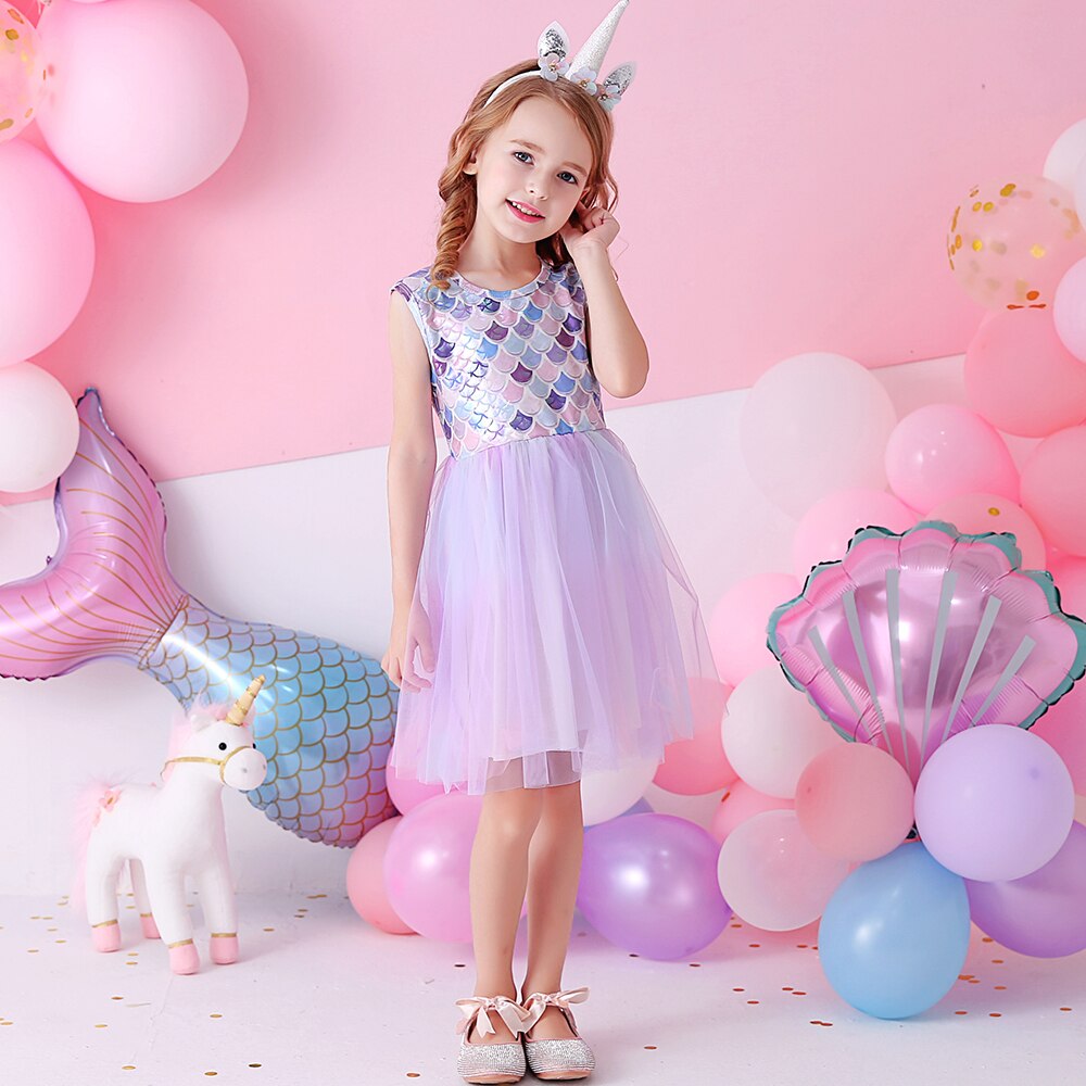 VIKITA Princess Girls Dress Children Clothing Girl Summer Sleeveless Dress Kids Dresses for Girls Toddler Girl Casual Dresses