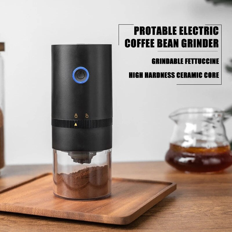 Portable Electric Coffee Grinder Nuts Grains Pepper Coffee Bean Grinder USB Grinder Machine Home Travel Ceramic Grinding Core