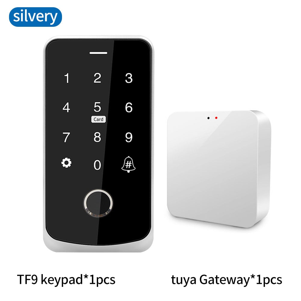 NFC Bluetooth Tuya APP Backlight Touch 13.56Mhz RFID Card Access Control Keypad Door Lock Opener WG Output  IP66 Watreproof