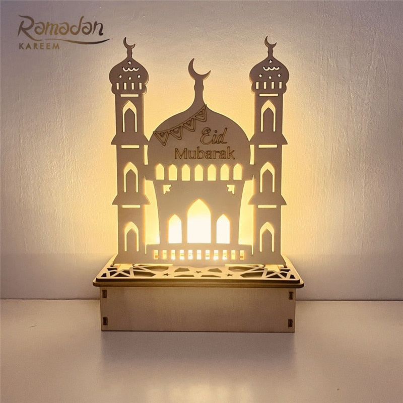 2023 Muslim Ramadan Decor Ornament EID Mubarak LED Festival Night Light Eid Al Adha Gift Gurbang Ramadan Decoration for Home