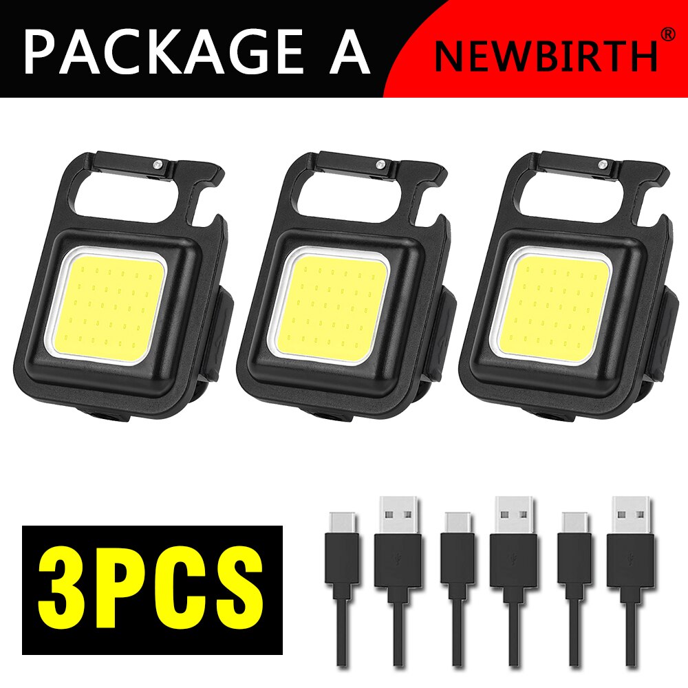 Multifunctional Mini Glare COB Keychain Light USB Charging Emergency Lamps Strong Magnetic Repair Work Outdoor Camping Light