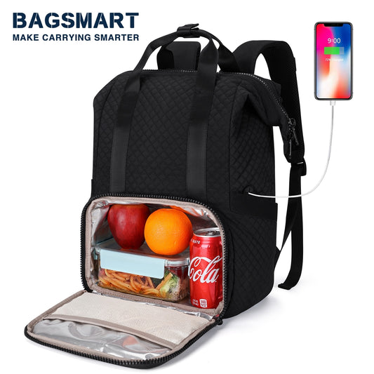 BAGSMART Family Outdoor Travel Picnic Backpack Fresh Food Backpack Insulated Cool Bag for Meal Backpacks Refrigerator Portable