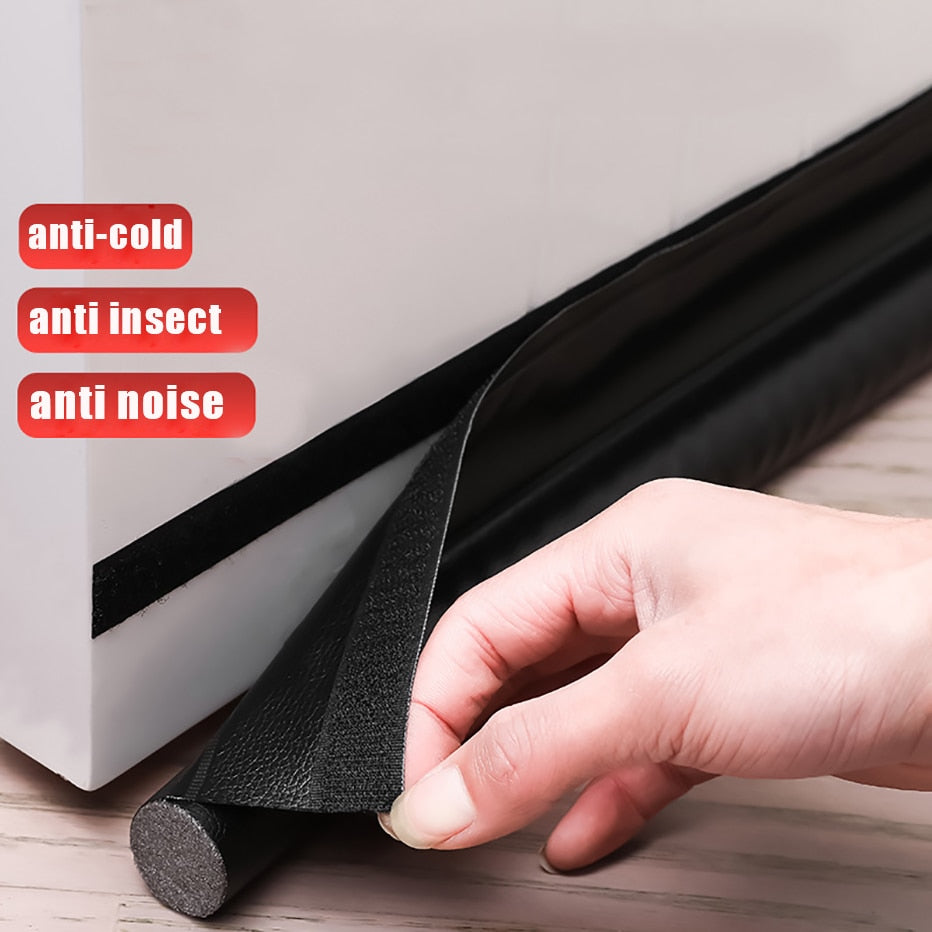 Adjustable Door Bottom Seal Strip Weatherstrip Under Door Draft Stopper Anti-Cold One Side Gap Blocker Foam Weather Strip