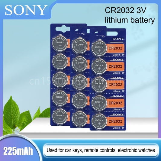 SONY Original CR2032 3V Lithium Batteries for Watch Car Keys Calculator Clock Computer DL2032 ECR2032 BR2032 Button Cell