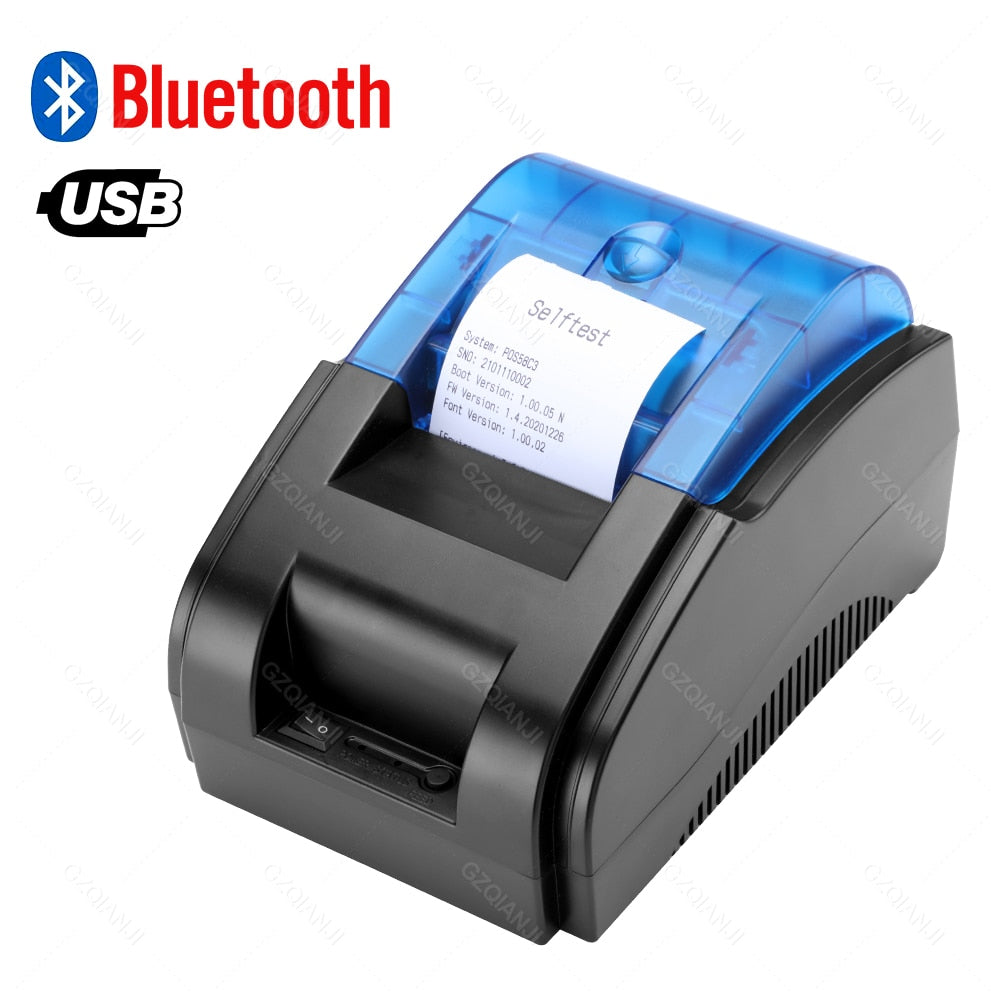 Thermal Receipt Printer 58mm POS Printer Bluetooth USB For Mobile Phone Android iOS Windows For Supermarket and Store