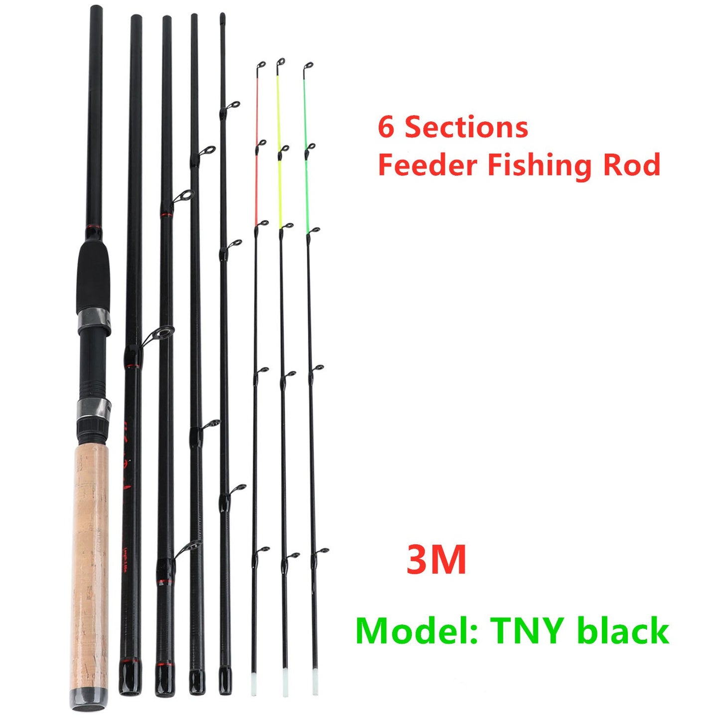 Sougayilang L M H Power Feeder Fishing Rod Spinning /6 Sections Carbon Fiber Travel Rod 3.0M 3.3M 3.6M With Free Spare Tip