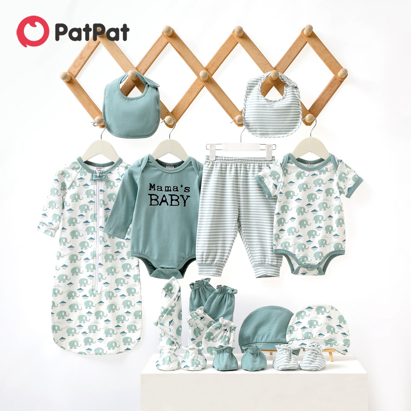 PatPat 15PCS Newborn Baby Gifts Newborn Essentials Baby Clothes 0 6 Months Baby Outfits Layette Gift Set for Baby Boys or Girls