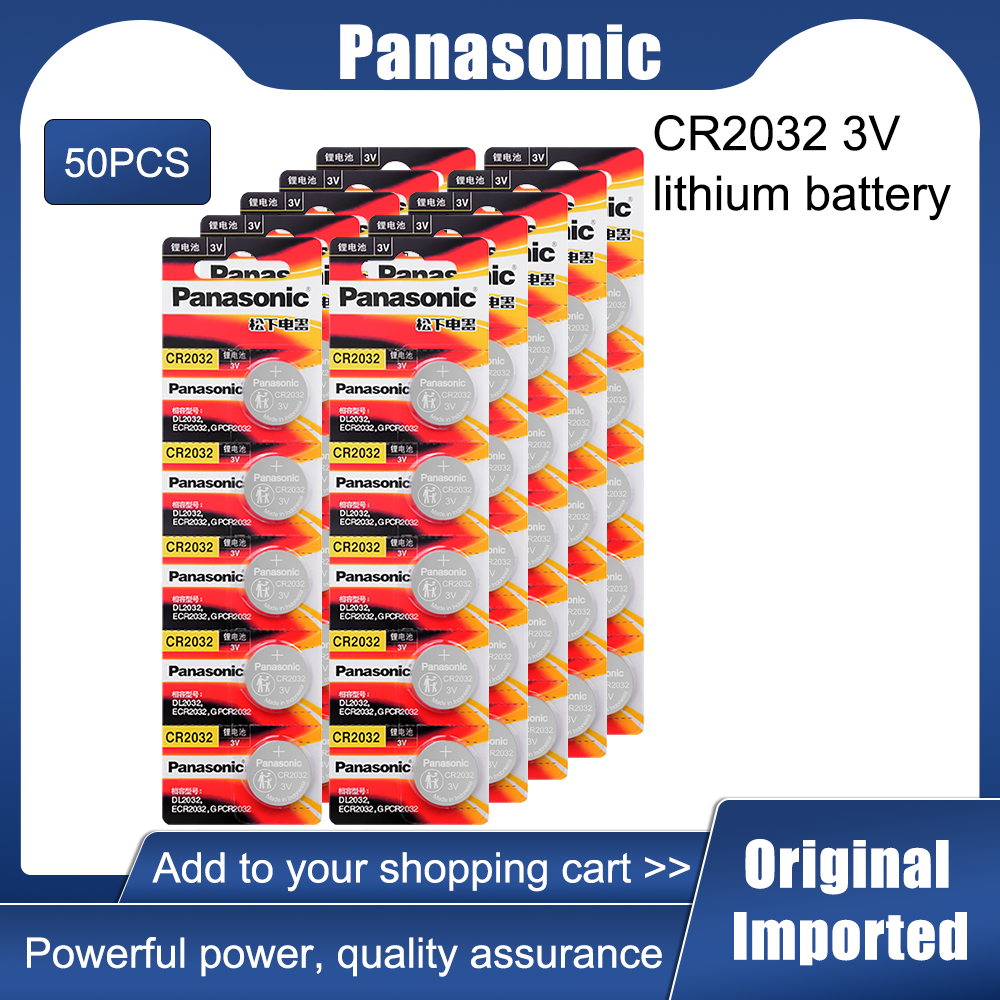 Original PANASONIC CR2032 CR 2032 3V Lithium Battery For Watch Calculator Clock Remote Control Toys Button Coins Cell