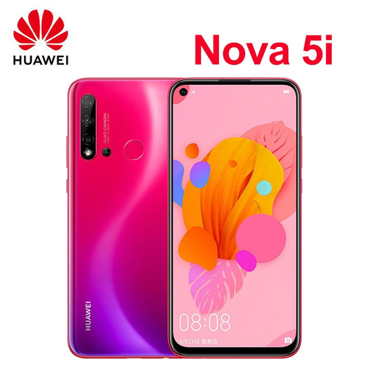 Original HUAWEI Nova 5i Smartphone Android 6.4 inch 24MP+24MP Camera 8GB 128GB Cell phone 4G Google Play Store Mobile phones