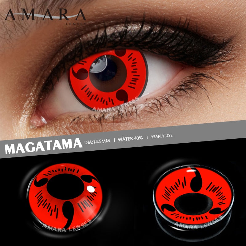 AMARA Cosplay Color Contact Lenses for Eyes Anime Eye Lenses 1Pair White Black Lenses Contact Lenses Cosmetic Color Lens Eyes