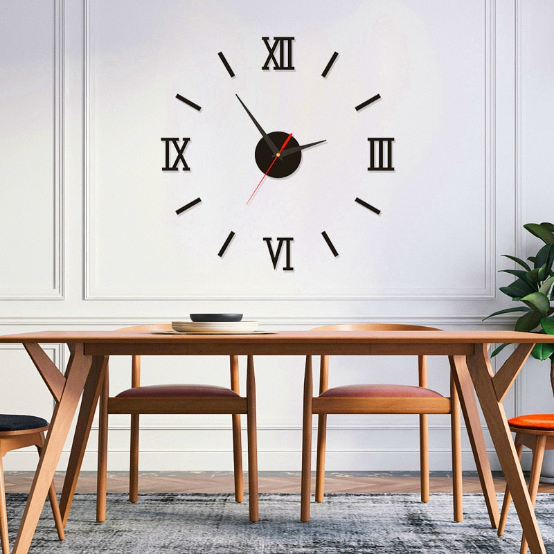 3D Wall Clock Luminous Frameless Wall Clocks DIY Digital Clock Wall Stickers Silent Clock for Home Living Room Office Wall Decor