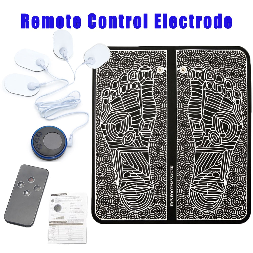 Electric EMS Foot Massager Pad Portable Foldable Massage Mat Muscle Stimulation Improve Blood Circulation Relief Pain Relax Feet