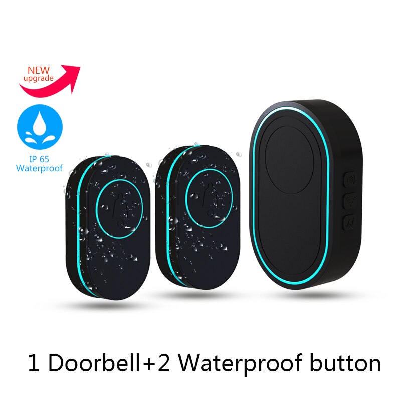 Outdoor 433MHz Wireless IP65 Waterproof Doorbell LED Light Night Vision  38 Songs Welcome Smart Home Door Bell Security