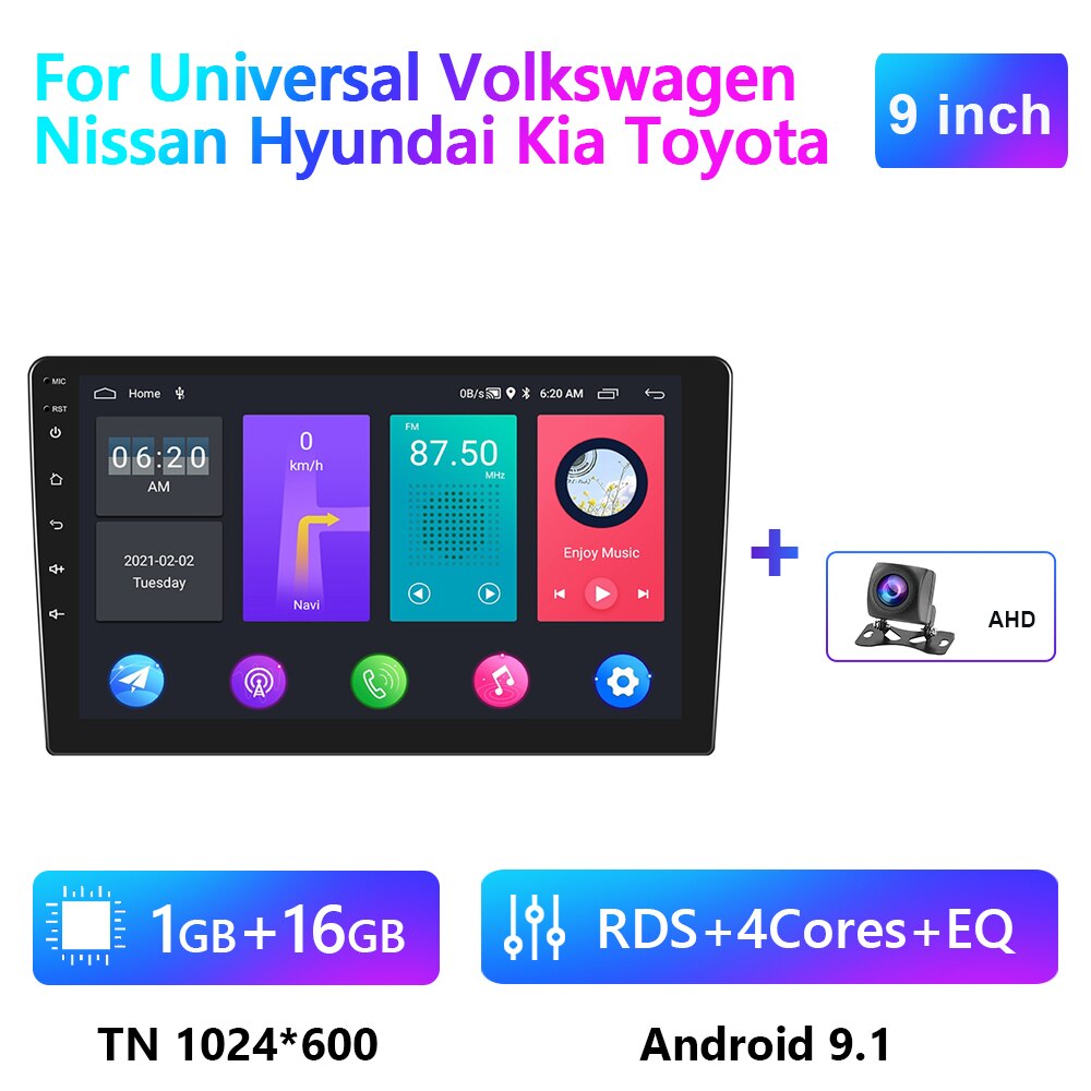 Podofo 2 din Android Car Multimedia Player 2din autoradio Navigation For Volkswagen Nissan Hyundai Kia Toyota Skoda Universal