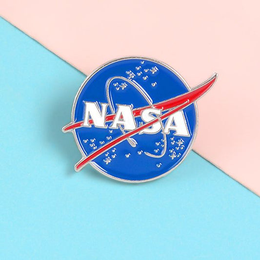 Space Enemal Lapel Pin Brooch Clothes Bag Hat Shirt Badge Jewelry Gifts for Women Girl Kids White Plated