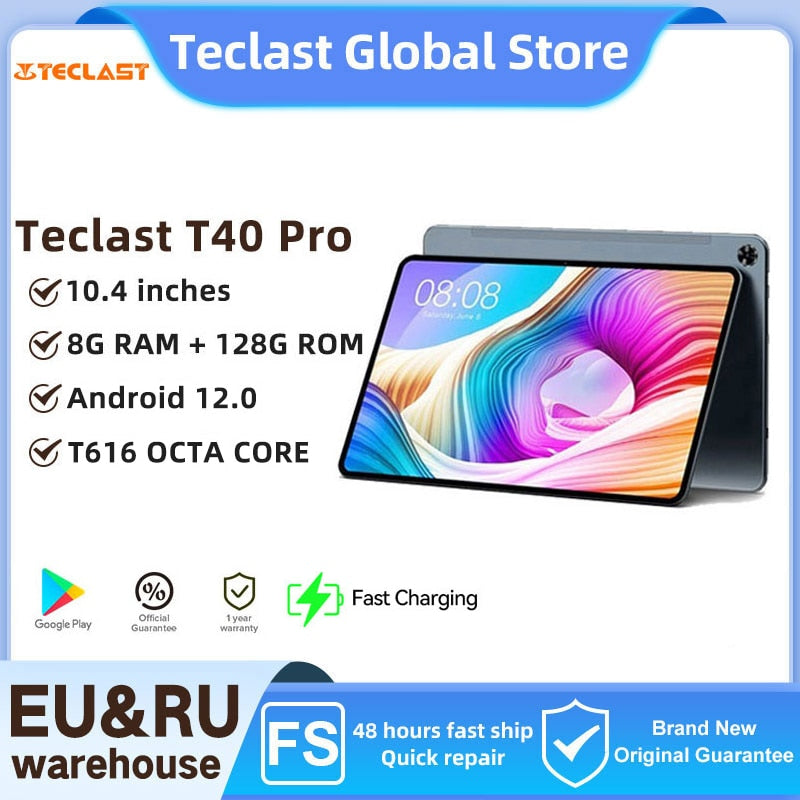 Teclast T40 Pro 8GB RAM 128GB ROM 10.4 inch Tablet 2000x1200 UNISOC T616 Octa Core 4G Network Wifi Android 12 Fast Charging