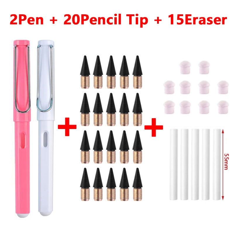 37/53PCS/Set Eternal Pencil Double Eraser  Pencils Art Sketch Painting Design Tools School Supplies School Stationery Gifts