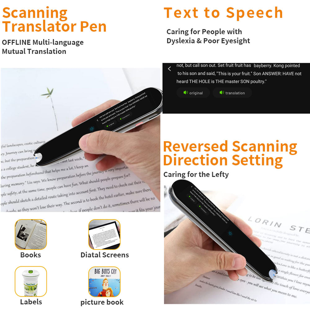 Smart Voice Scan Translator Pen Multifunction Translation Dictionary Pen Real-Time Language Translator Business Travel Abroad