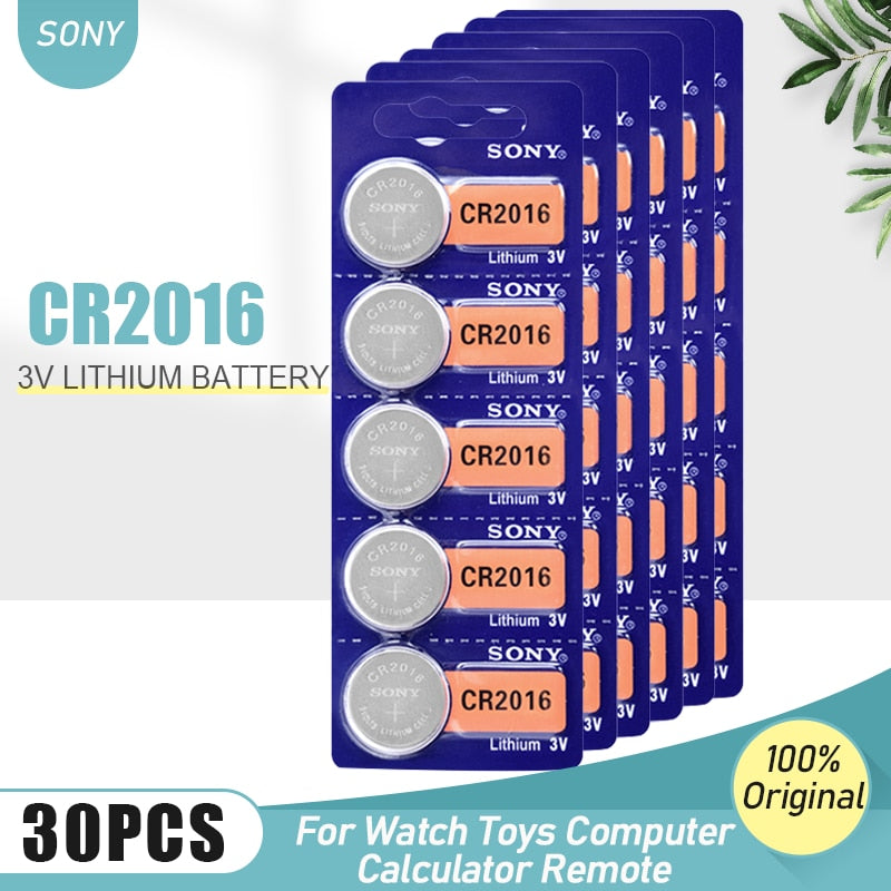 Original Sony CR2016 2016 DL2016 KCR2016 LM2016 BR2016 3V Lithium Battery For Car Key Remote Control Watch Toy Button Coin Cell