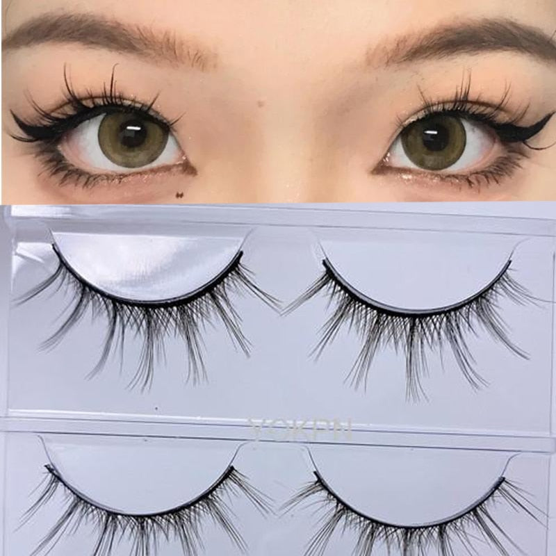 Manga False Eyelashes European and American Style Artificial Eyelashes Stickers Net Red with The Same Natural A-Type Fairy Hair