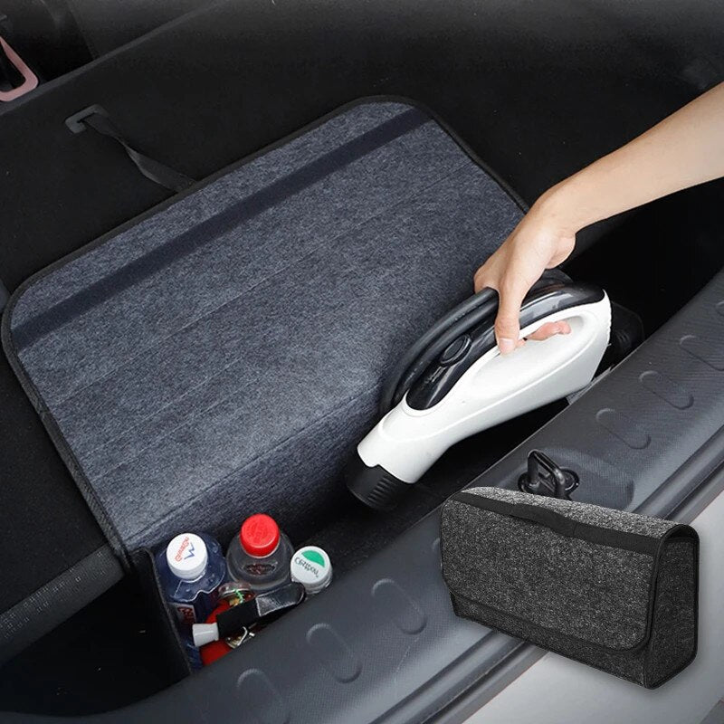 Car Trunk Organizer net pocket handbag holder Soft Woolen Felt Storage box Bag Cargo Tools Tidying Package Blanket Tool Automobi