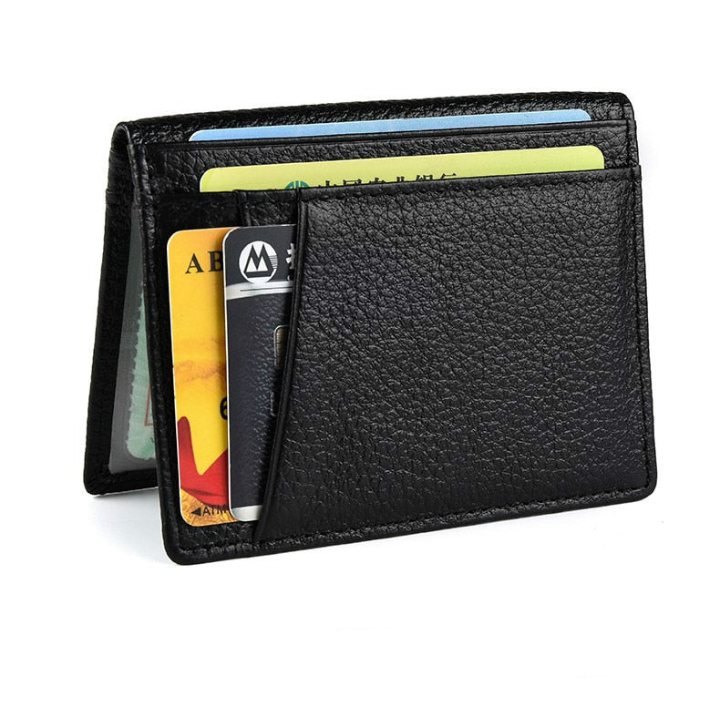 Super Slim Soft Wallet 100% Genuine Leather Mini Credit Card Wallet Purse Card Holders Men Wallet Thin Small