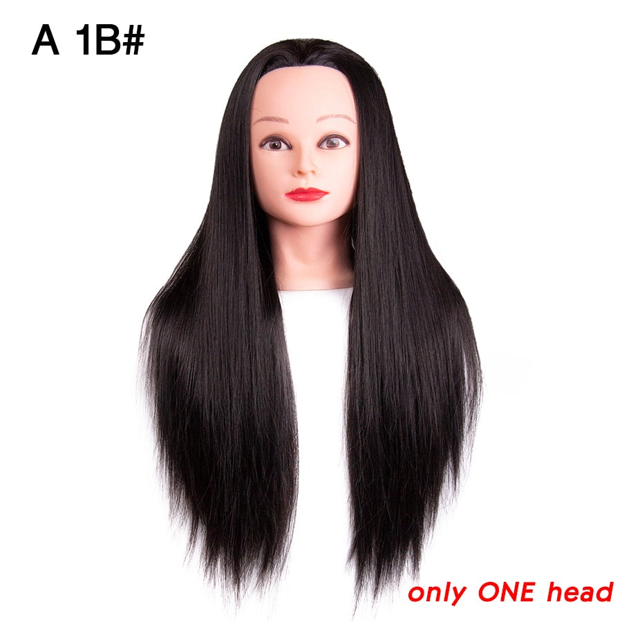 synthetic Best Quality Hair Mannequins Salon Hairdressing Hair Styling Training Head Hair Practice And Holder Hairstyle Practice