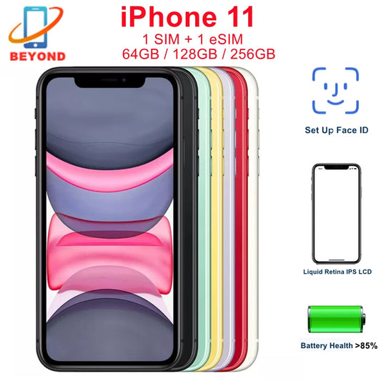 95% New Apple iPhone 11 6.1" Original Liquid Retina IPS LCD FACE ID A13 Genuine iPhone11 Unlocked 4G LTE Cell Phone