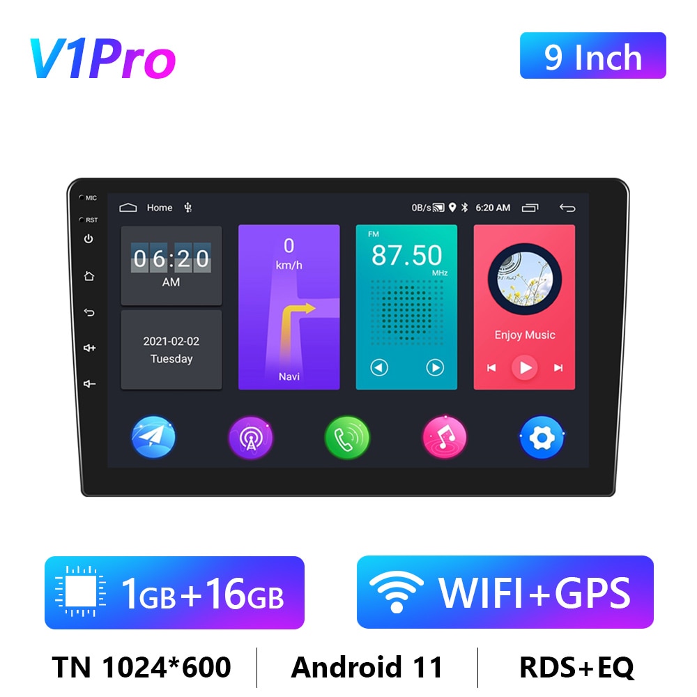 Podofo Android 9.0 2 Din Car Radio Stereo Multimedia Player Universal Auto For Volkswagen/Nissan/Kia/Toyota/Bmw/Passat/Toyota/Vw