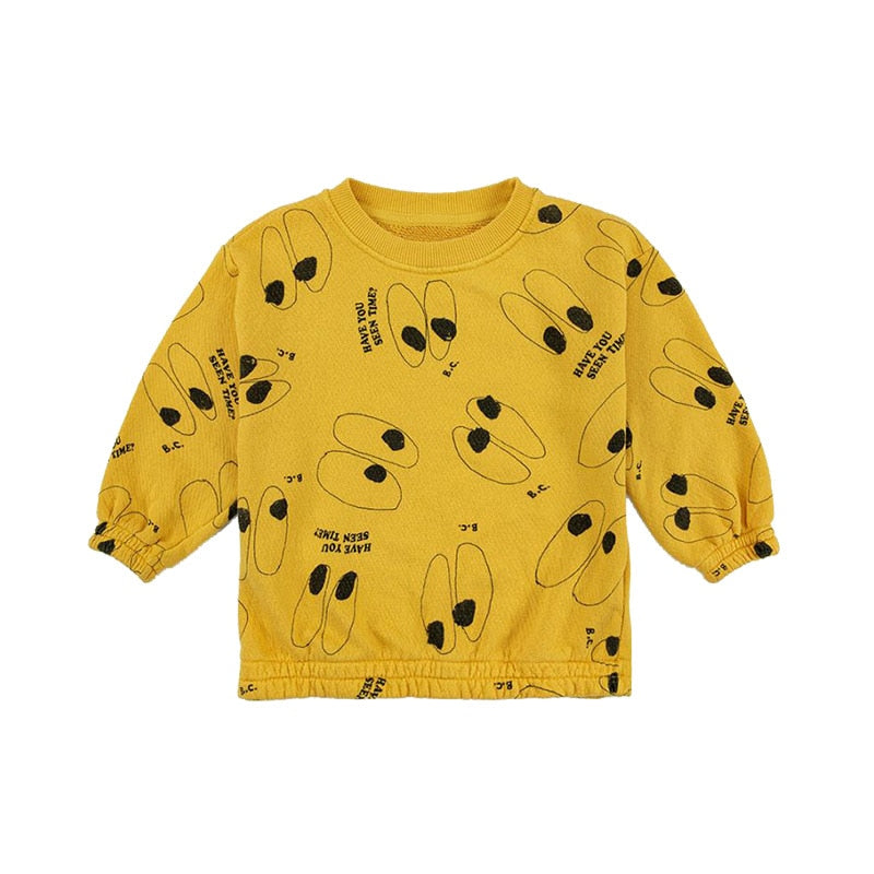 Children's T-shirt 2022 new BC autumn and winter new European and American plus velvet printing cute sweater series