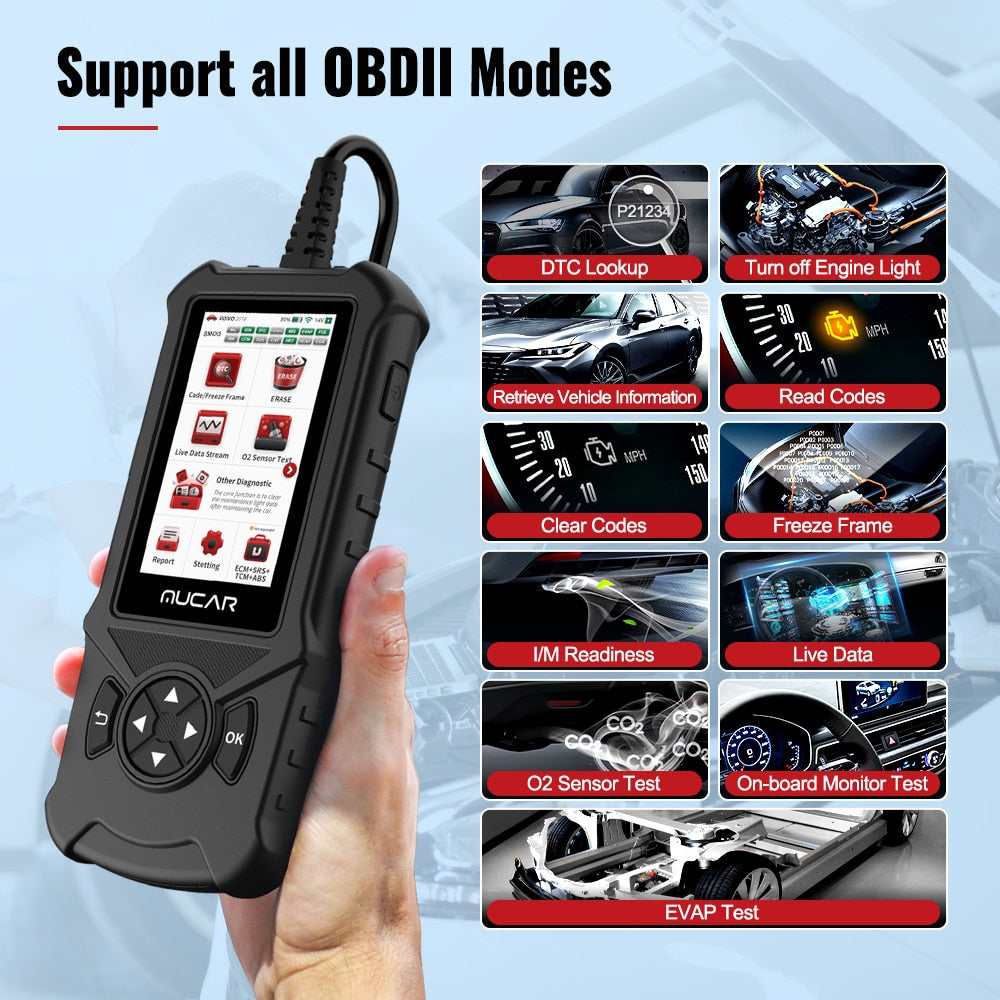 Mucar CDE900 OBD2 Diagnostic Tools 16G ROM WIFI 4 Systems AT Engine Automotive OBD 2 Code Reader Car Scanner Scan Tool PK CDL20