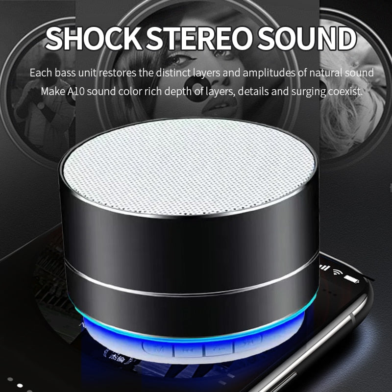 Outdoor Subwoofer MINI Portable Speaker Fm Radio Music Sound Box Aluminum Alloy Wireless Speaker