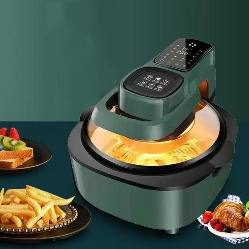 Air Electric Grill Visible Glass Cover Oven Multi-function 6 Liters Large Capacity Airfryer Accessories Deep Fryer Oil Free Low