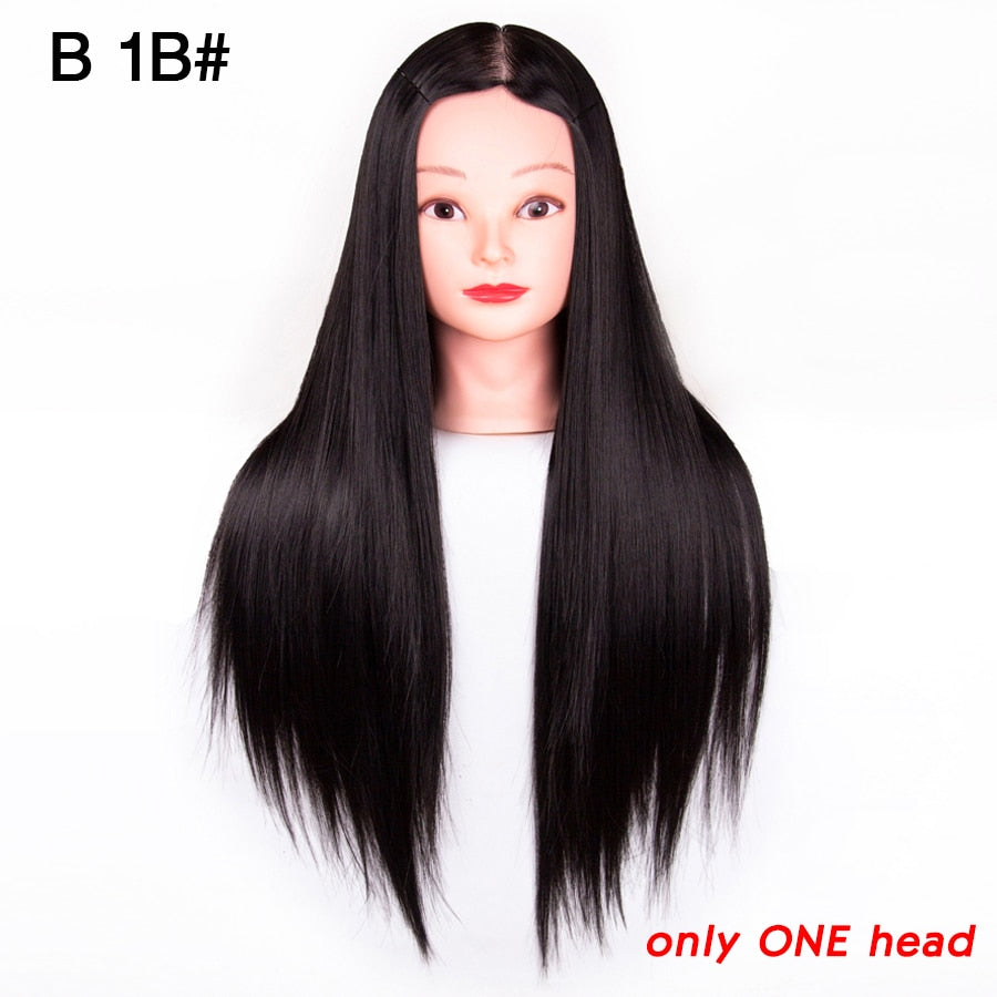 synthetic Best Quality Hair Mannequins Salon Hairdressing Hair Styling Training Head Hair Practice And Holder Hairstyle Practice